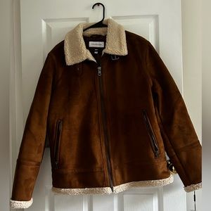 Calvin Klein faux leather bomber jacket (men’s medium)